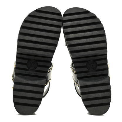 Louis Vuitton Calfskin Monogram Laureate Platform Sandals 39 Black 6 of 11