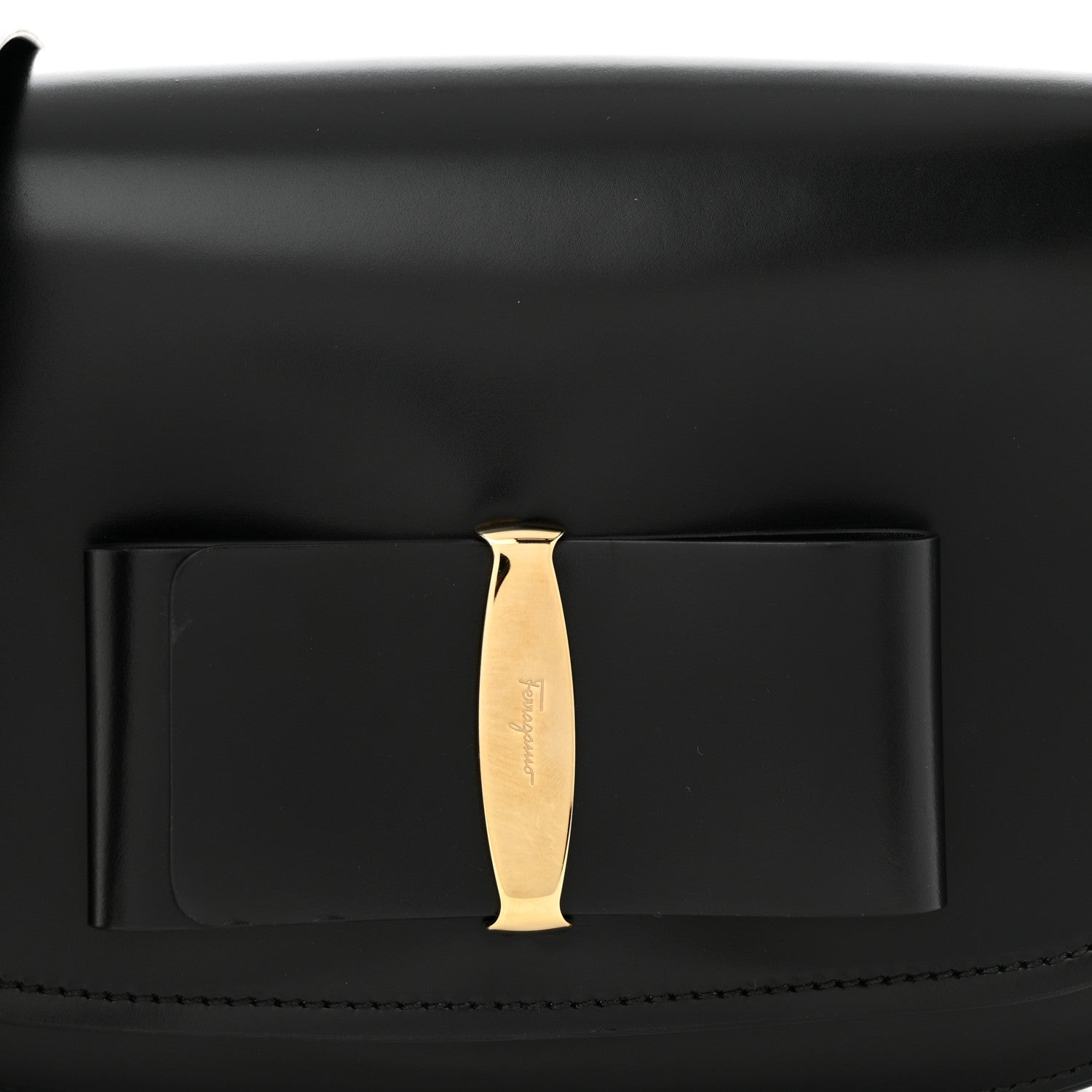 Salvatore Ferragamo Smooth Calfskin Vara Bow Flap Crossbody Black 8 of 16