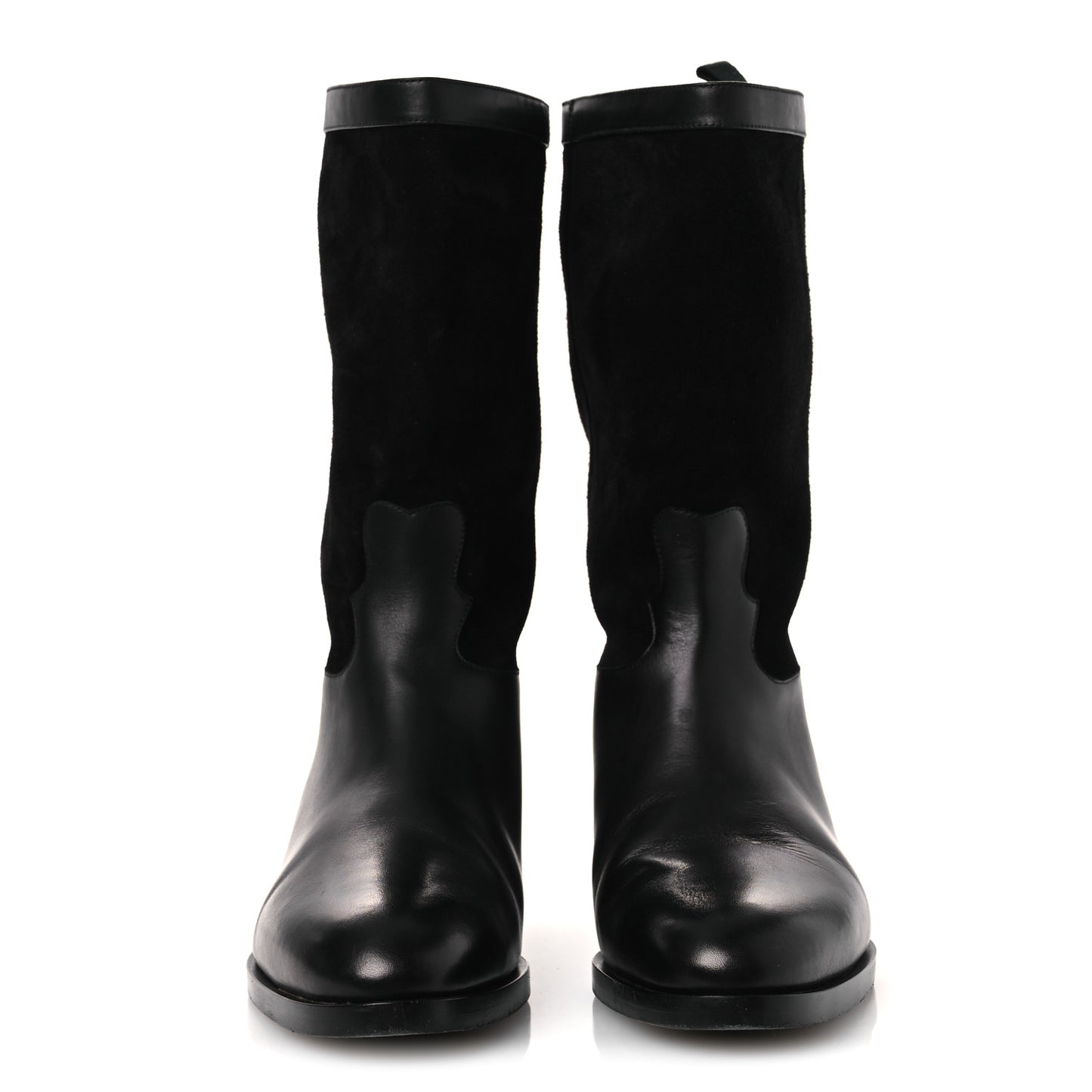 Suede Calfskin CC Short Boots 40 Black