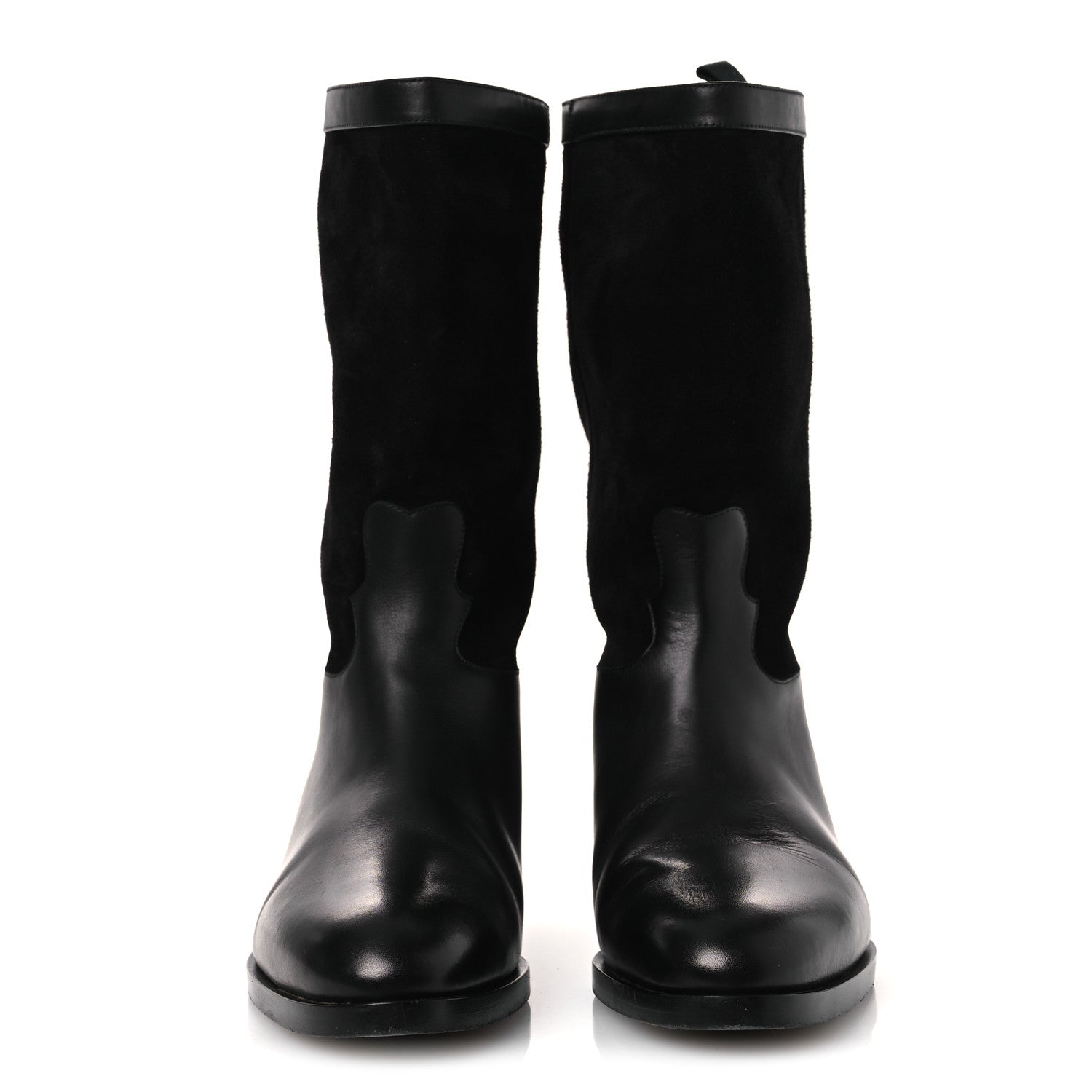 Chanel Suede Calfskin CC Short Boots 40 Black 3 of 12