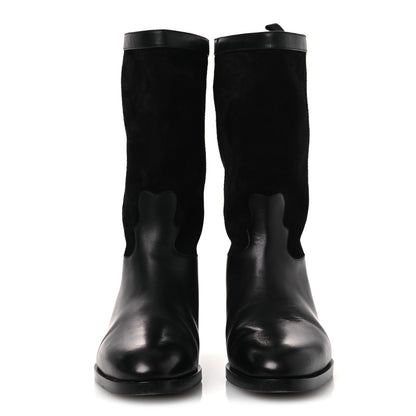 Chanel Suede Calfskin CC Short Boots 40 Black 3 of 12