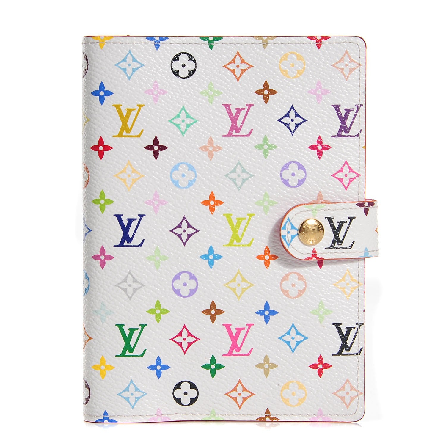 Louis Vuitton Monogram Multicolor Small Ring Agenda Cover White Litchi 1 of 7
