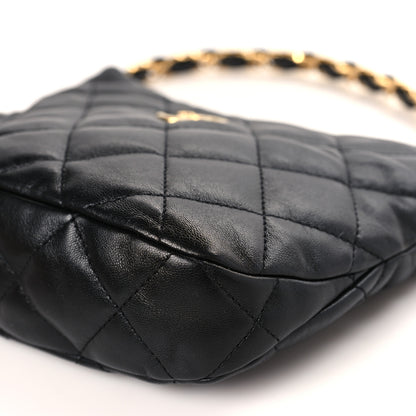 Chanel Lambskin Quilted CC Links Hobo Black 9 of 9