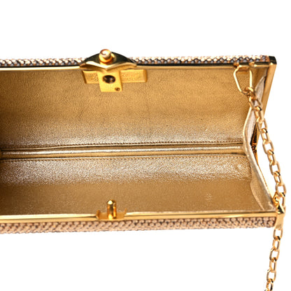 Judith Leiber Swarovski Crystal Minaudiere Clutch Gold 5 of 9