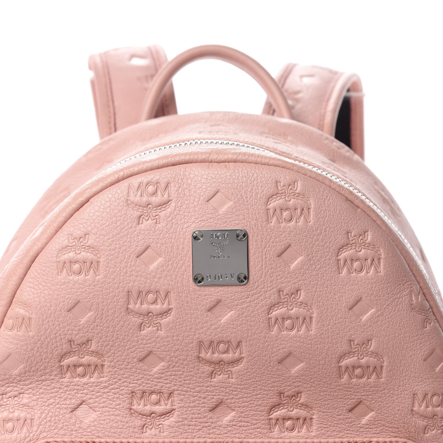 MCM Calfskin Ottomar Monogram Small Backpack Pink 15 of 15