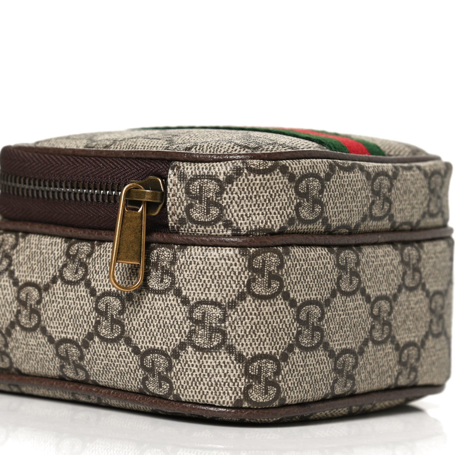 Gucci GG Supreme Monogram Web Mini Ophidia Double Zip Messenger Bag Beige New Acero 9 of 11