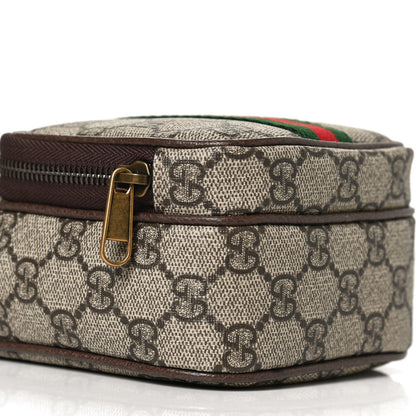 Gucci GG Supreme Monogram Web Mini Ophidia Double Zip Messenger Bag Beige New Acero 9 of 11