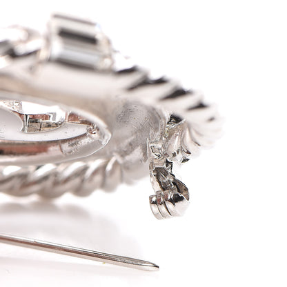 Chanel Crystal CC Lifesaver Pin Brooch Silver 5 of 6