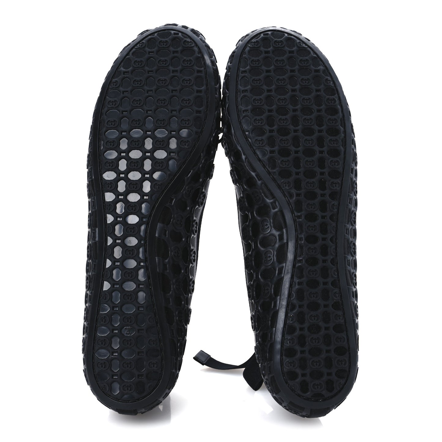Rubber Satin Ballerina Flats 40 Black