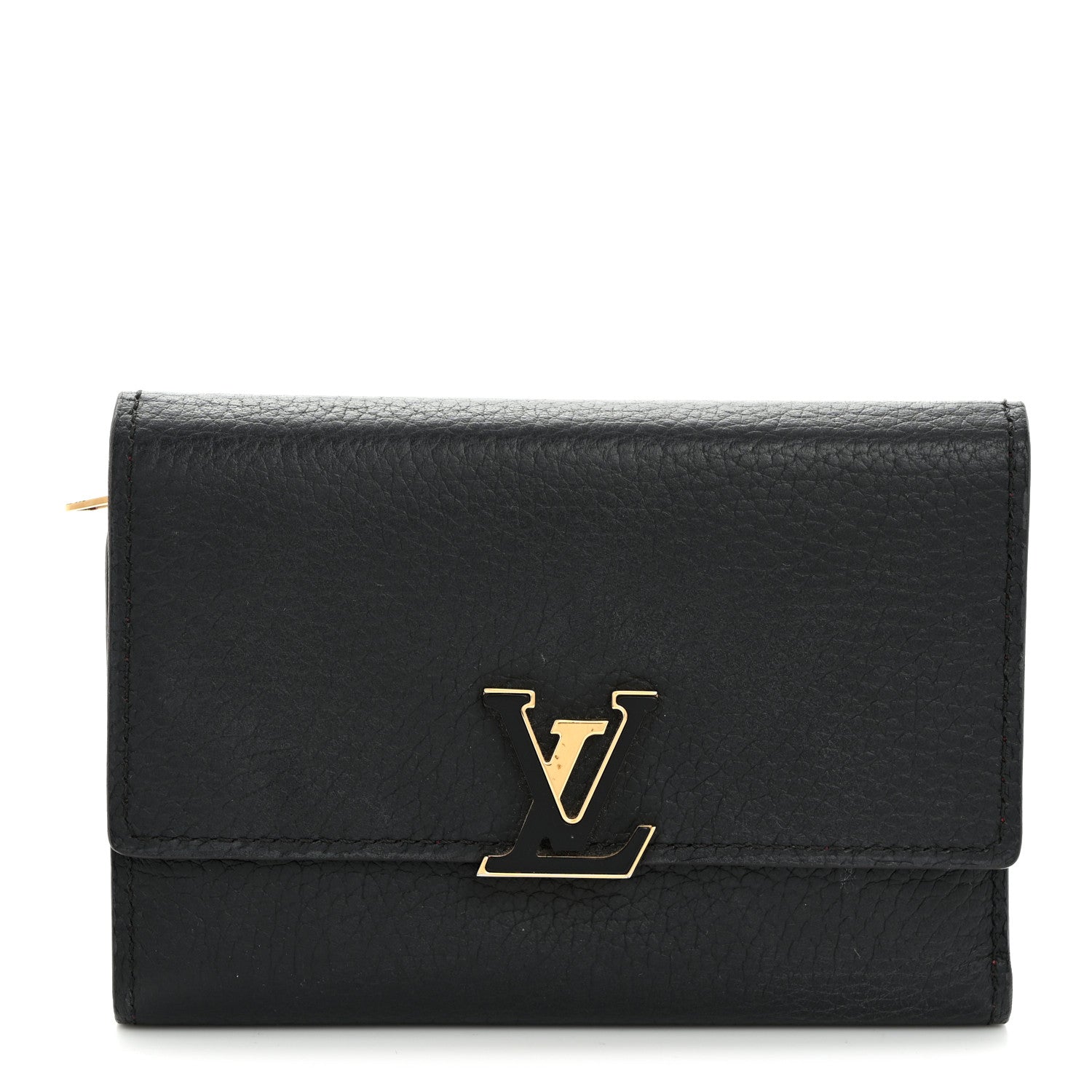 Louis Vuitton Taurillon Capucines Compact Wallet Black 1 of 7