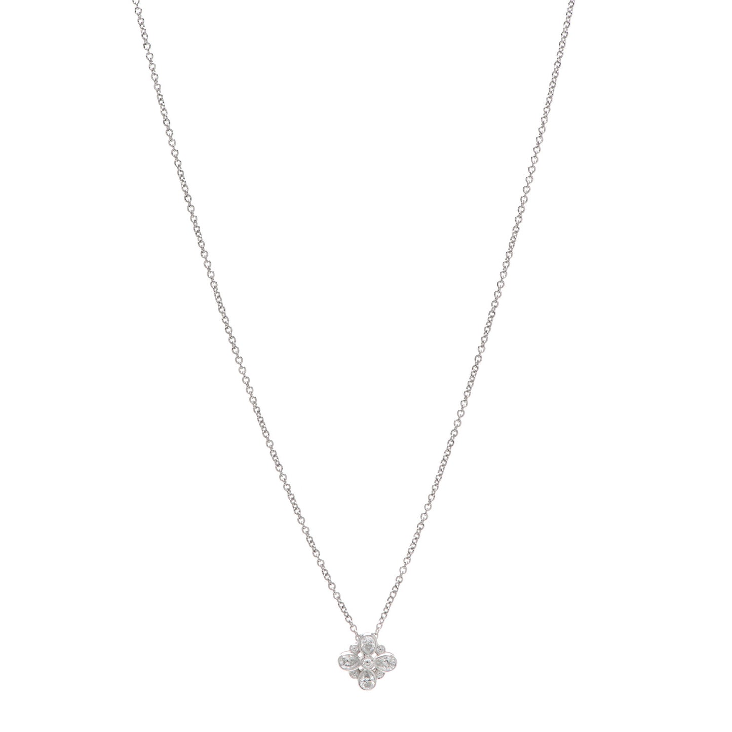 Platinum Diamond Enchant Flower Pendant Necklace
