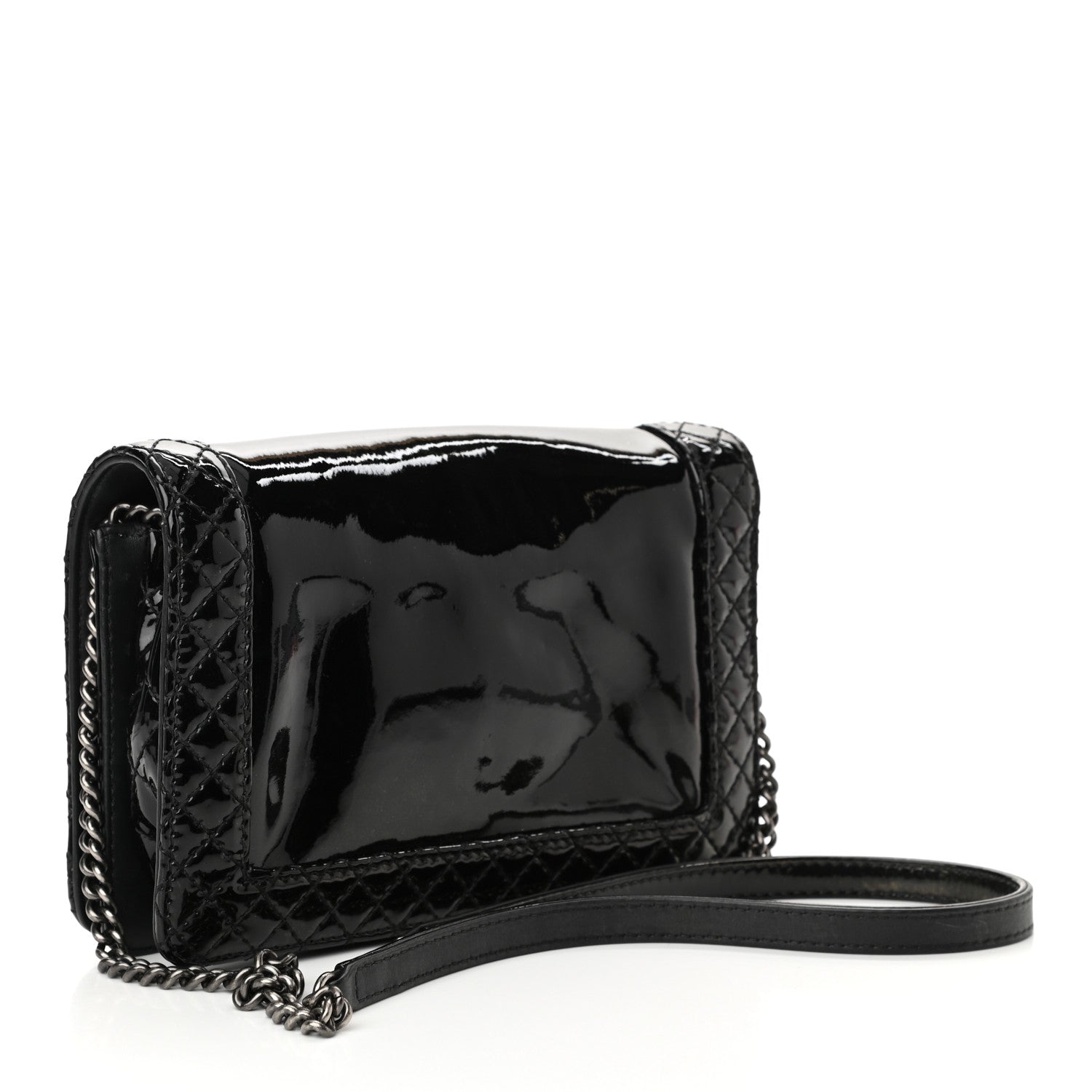 Chanel Patent New Medium Boy Reverso Flap Black 3 of 10