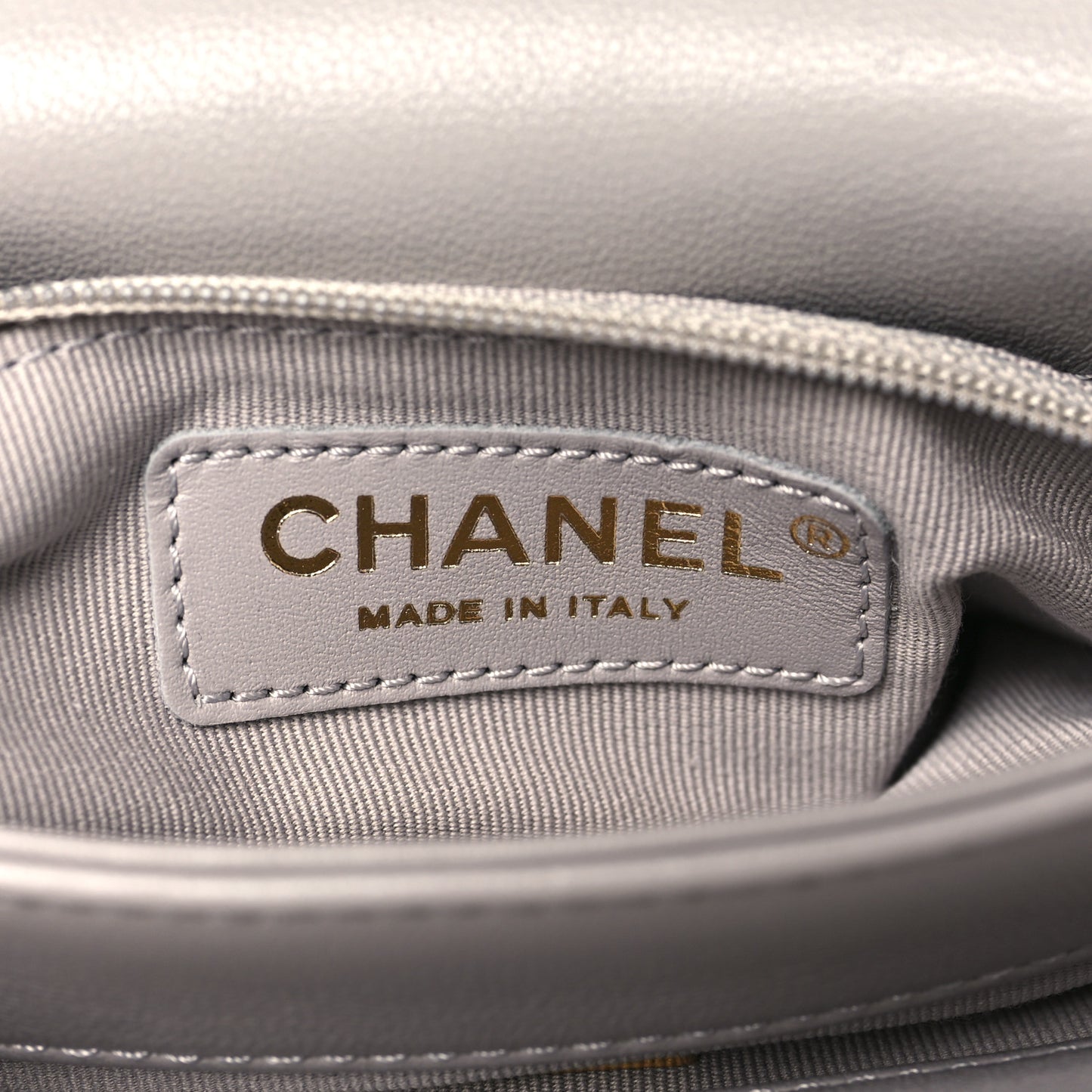 Lambskin Quilted Small Chain Top Handle Flap Grey