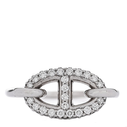 Hermes 18K White Gold Diamond New Farandole Ring 53 6.25 1 of 4