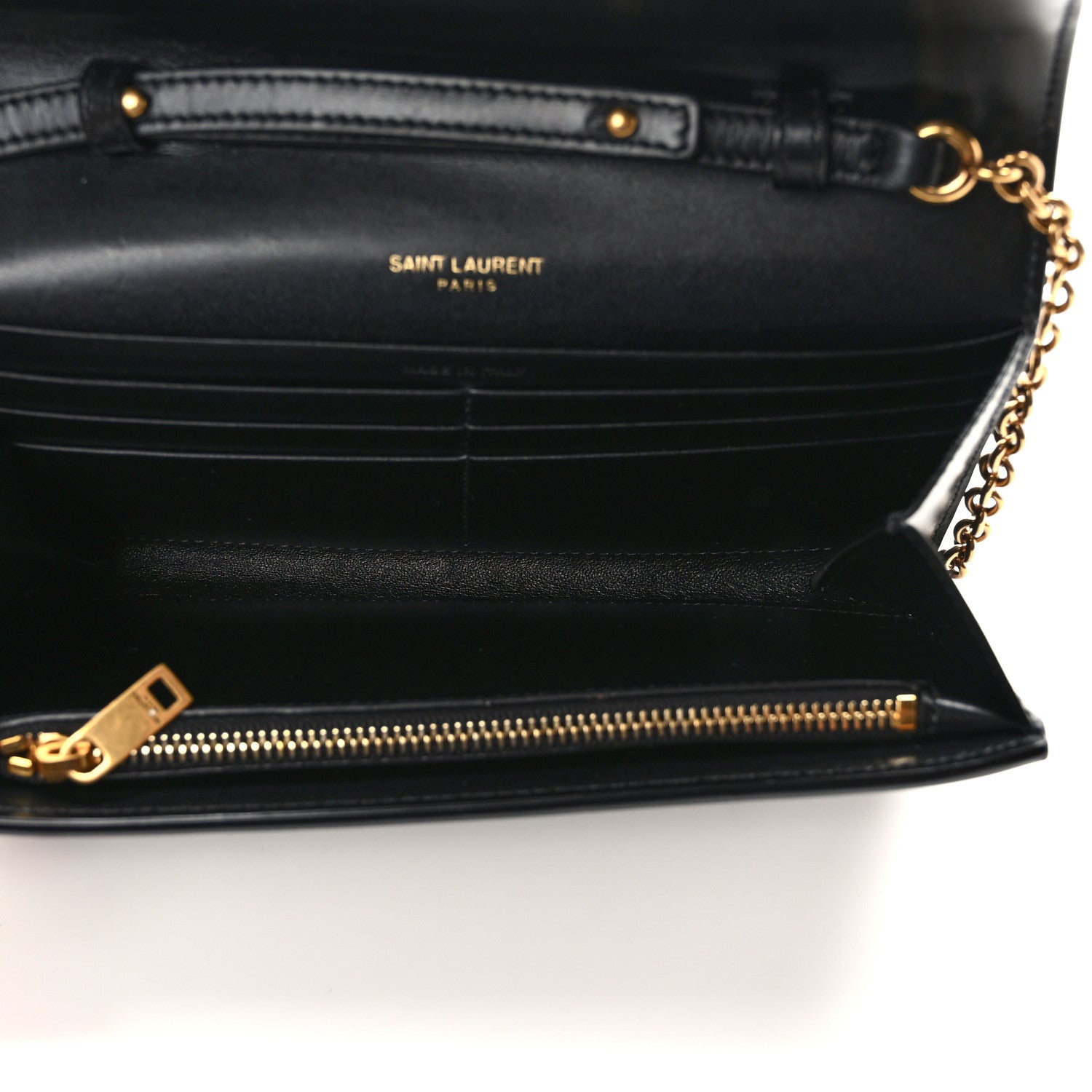 Saint Laurent Smooth Calfskin Le Maillon Chain Wallet Black 4 of 9