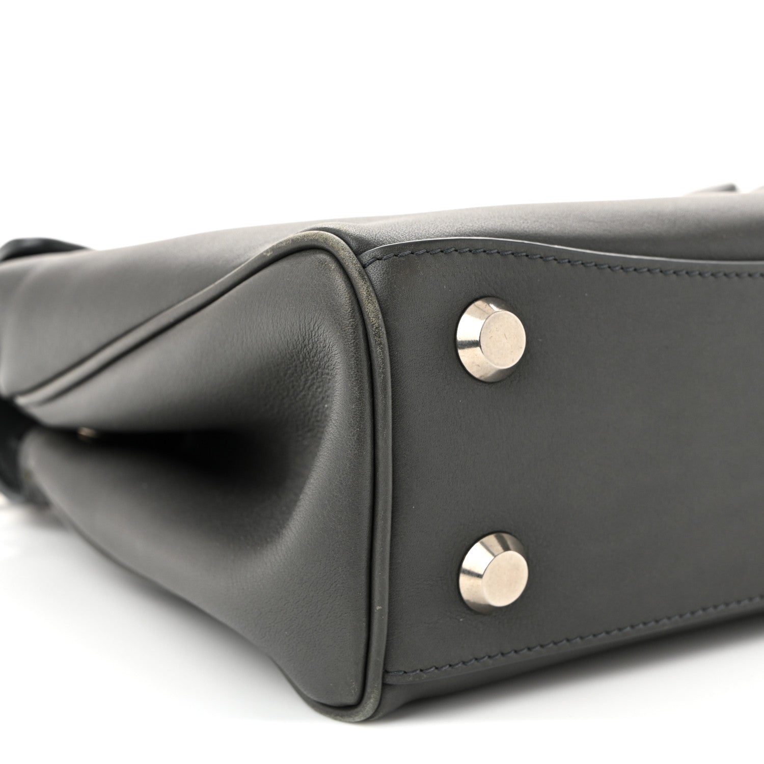 Balenciaga Natural Smooth Calfskin Mini Rodeo Top Handle Handbag Grey 9 of 12