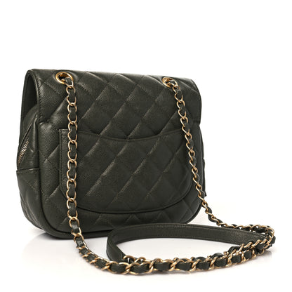 Chanel Caviar Quilted Zip Flap Khaki 2 of 11