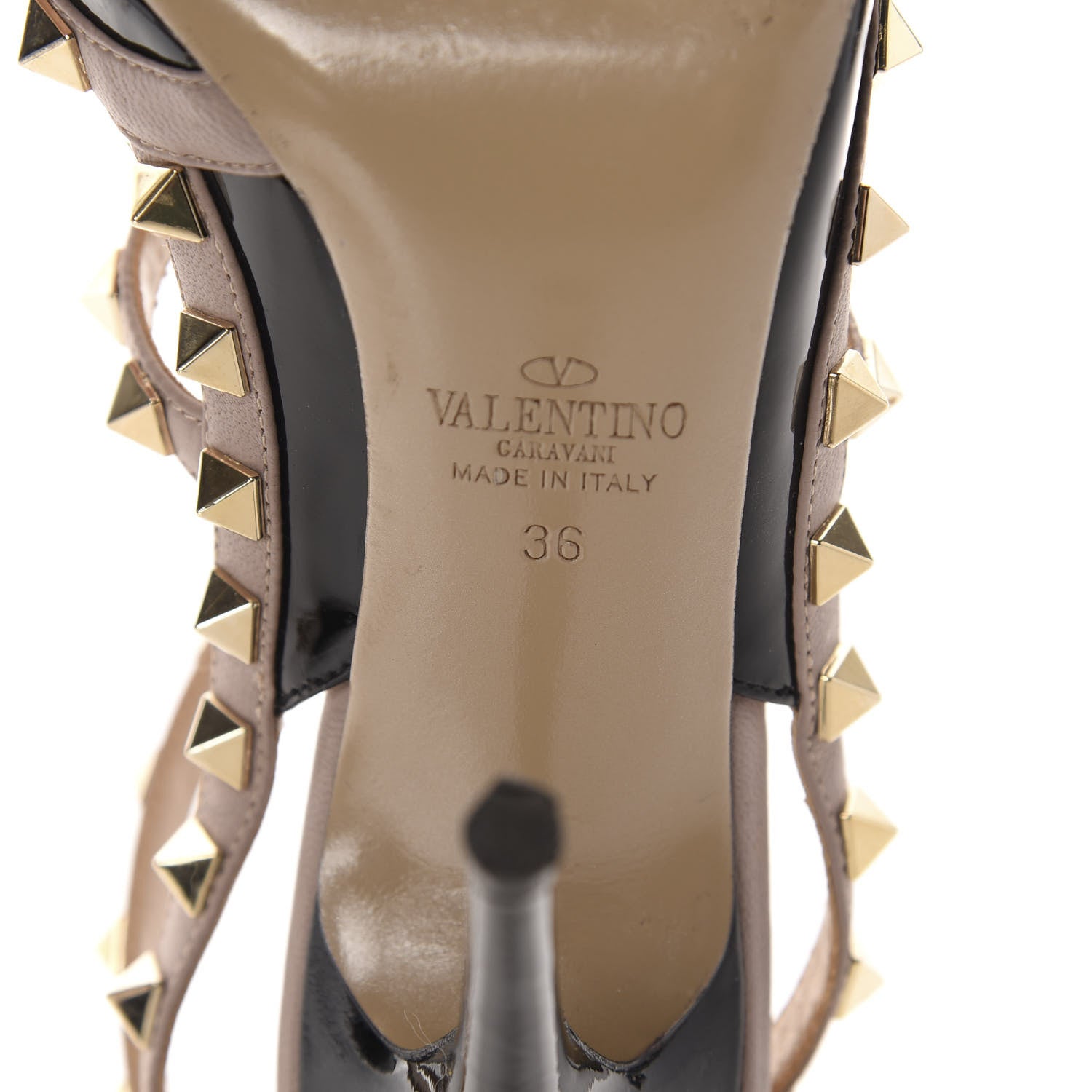 Valentino Garavani Patent Nappa Rockstud Ankle Strap 100mm Pumps 36 Black Poudre 8 of 11