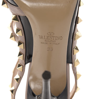 Valentino Garavani Patent Nappa Rockstud Ankle Strap 100mm Pumps 36 Black Poudre 8 of 11