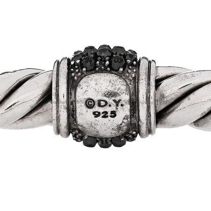 David Yurman Sterling Silver Hematite 9mm Osetra Hinged Cable Bracelet 3 of 3