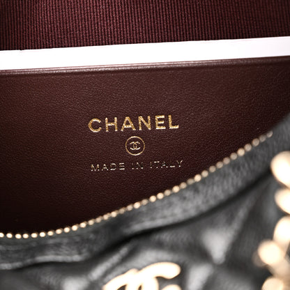 Chanel Caviar Quilted Barrel Clutch With Chain  Black 6 of 11