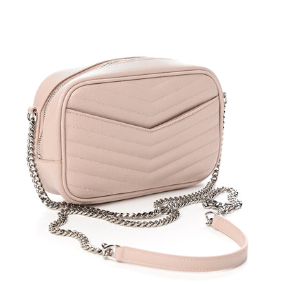 Saint Laurent Grain De Poudre Matelasse Monogram Mini Lou Camera Bag Marble Pink 2 of 10