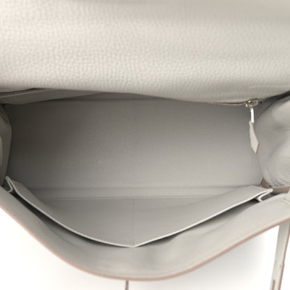 Hermes Taurillon Clemence Kelly Retourne 32 Gris Perle 5 of 11