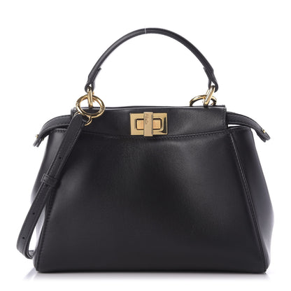 Fendi Nappa Mini Peekaboo Iconic Satchel Black 1 of 9