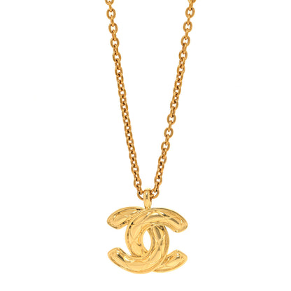 Chanel Metal Quilted CC Long Necklace Gold 1 of 6