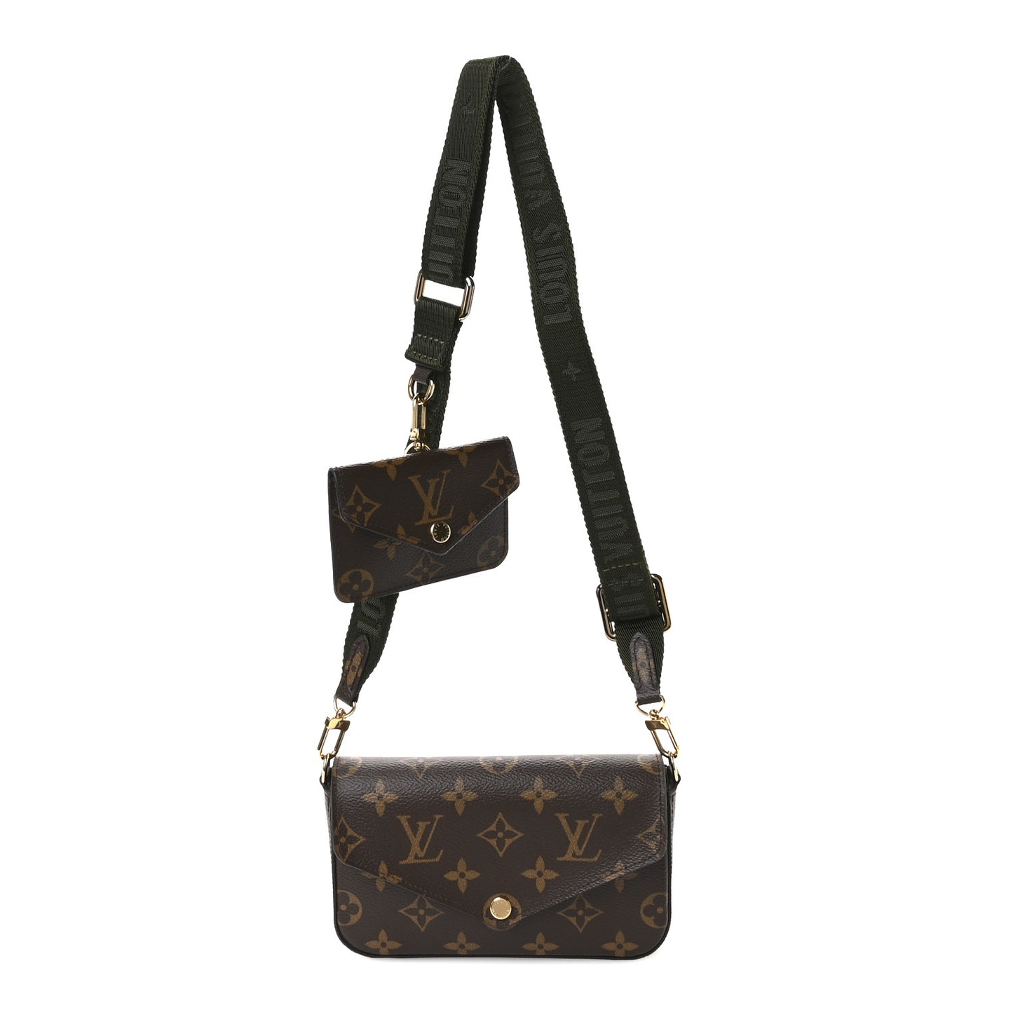 Monogram Felicie Strap & Go Kaki