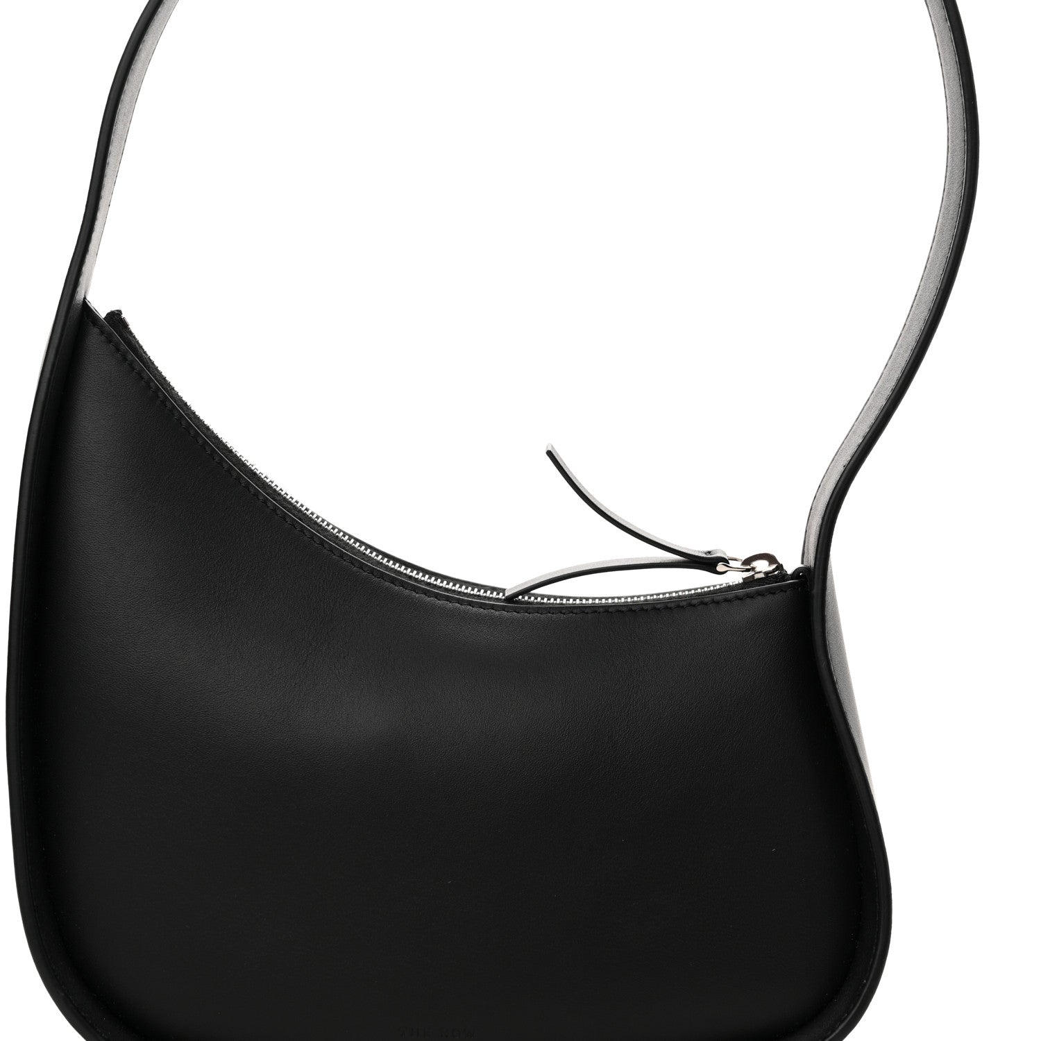 The Row Smooth Calfskin Half Moon Shoulder Bag Black 7 of 10