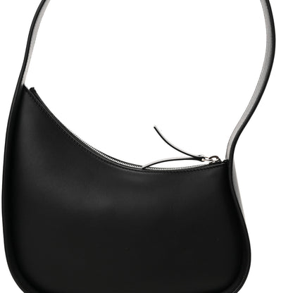 The Row Smooth Calfskin Half Moon Shoulder Bag Black 7 of 10
