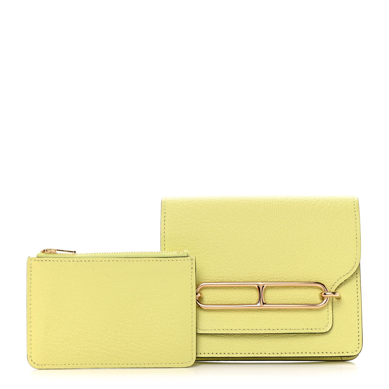 Hermes Chevre Mysore Roulis Slim Wallet Jaune Poussin 1 of 9