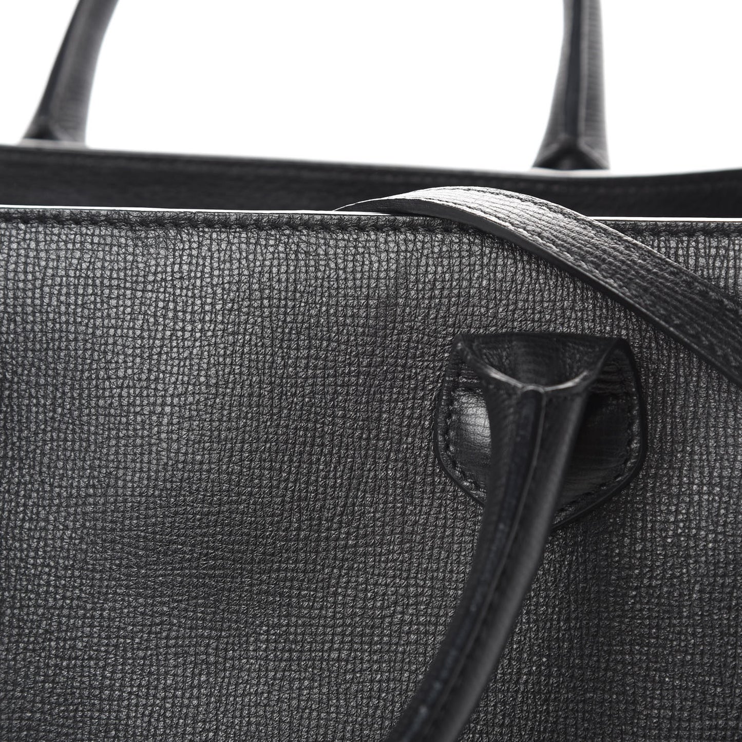 Grainy Calfskin House Check Large Banner Tote Black
