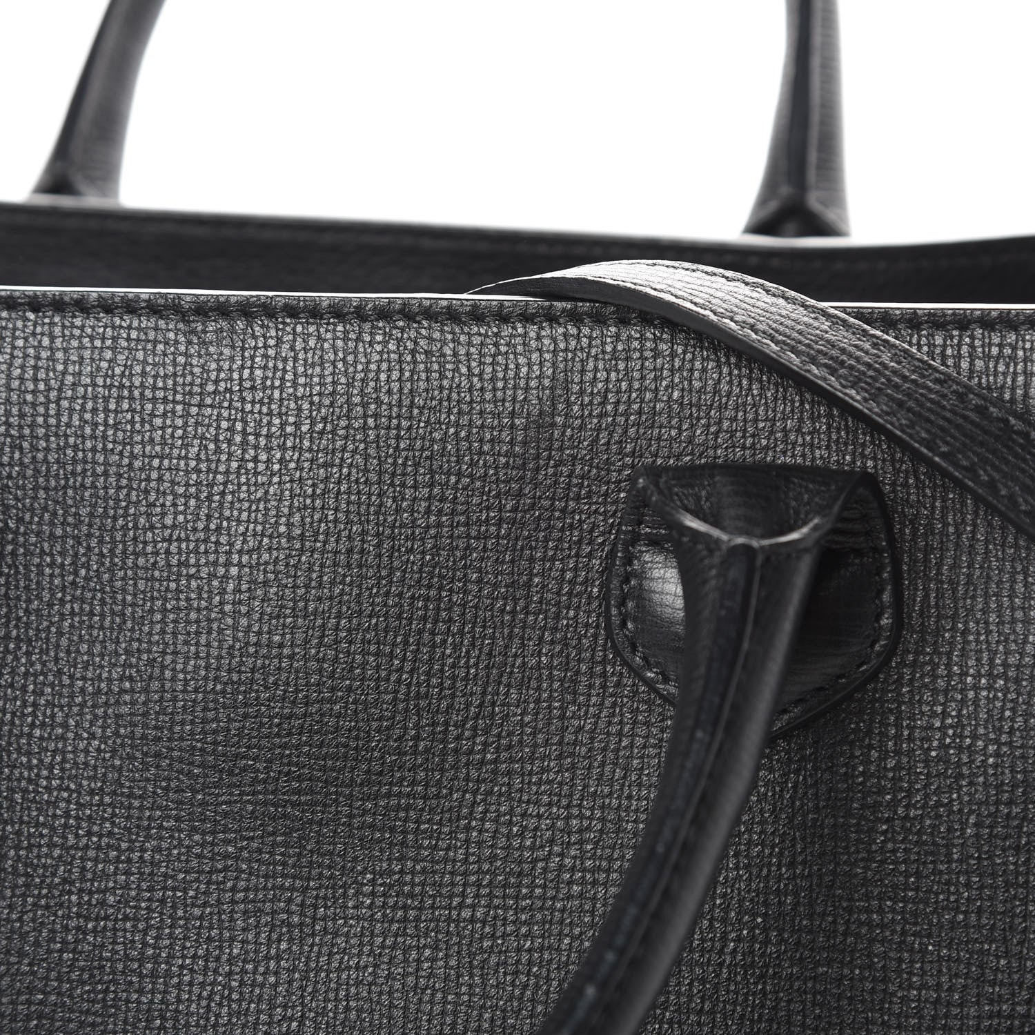 Burberry Grainy Calfskin House Check Large Banner Tote Black 16 of 18