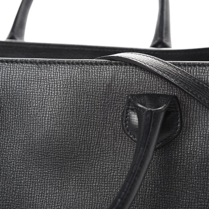 Burberry Grainy Calfskin House Check Large Banner Tote Black 16 of 18