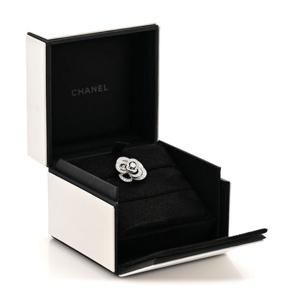 Chanel 18K White Gold Diamond Fil de Camelia Ring 47 4 6 of 6