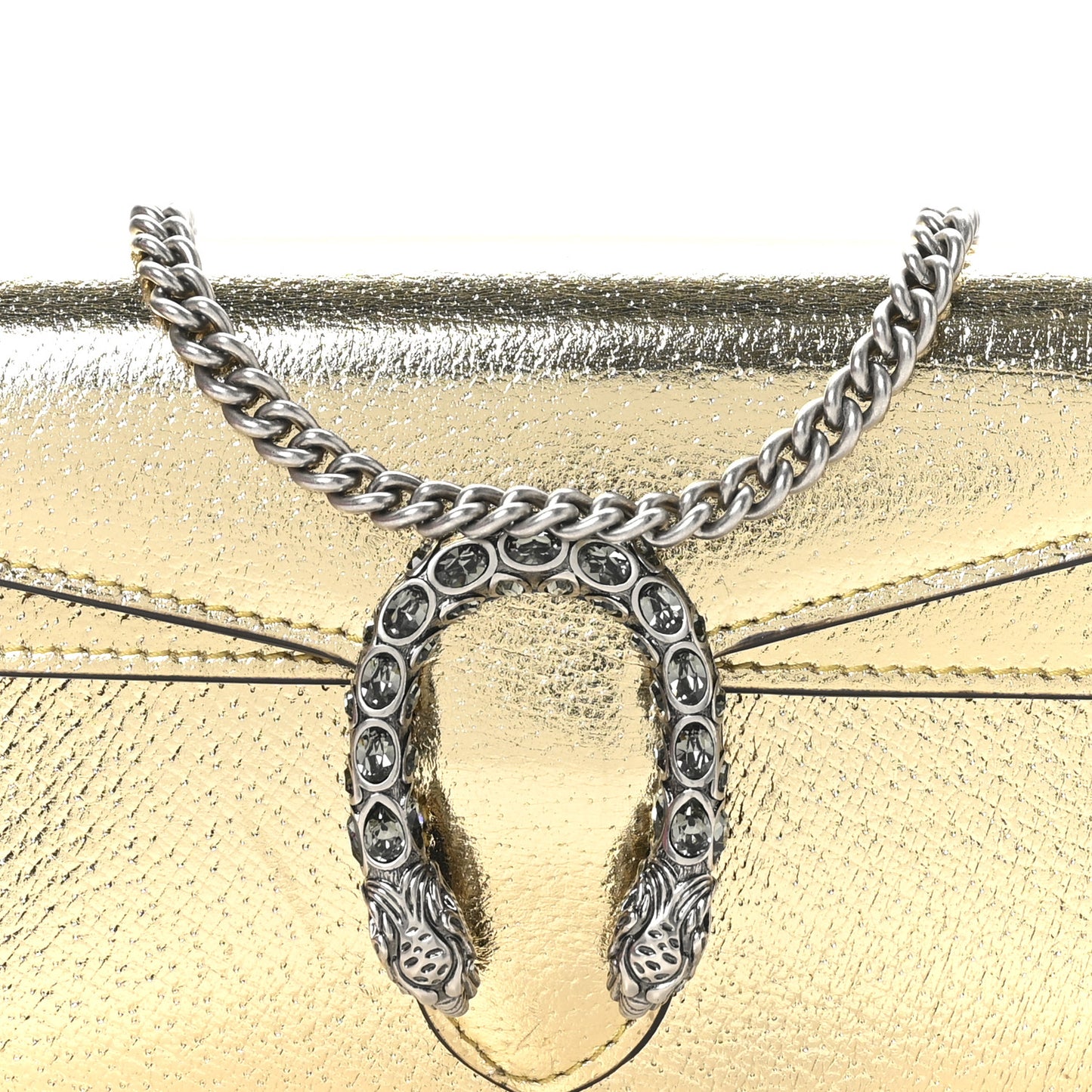 Metallic Calfskin Super Mini Dionysus Shoulder Bag Gold