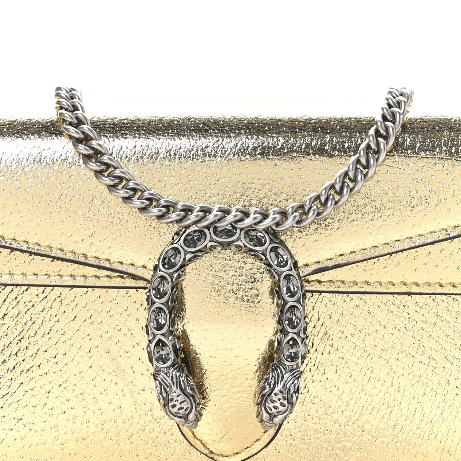 Gucci Metallic Calfskin Super Mini Dionysus Shoulder Bag Gold 7 of 10