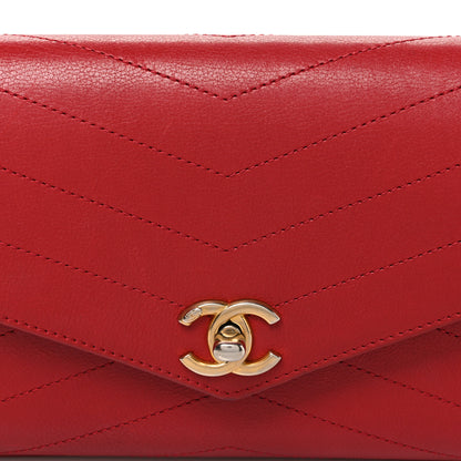 Chanel Calfskin Chevron Stitched Coco Waist Bag Red 8 of 10