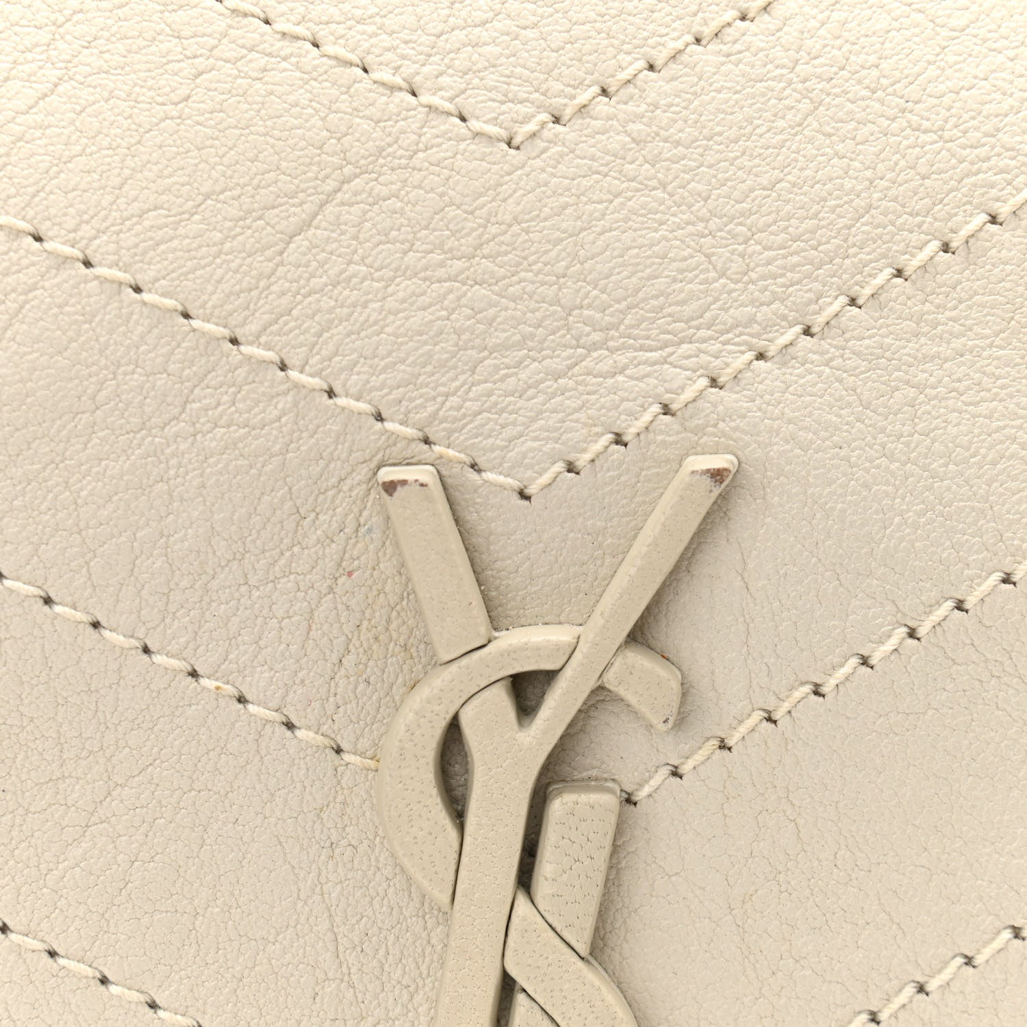 Saint Laurent Vintage Lambskin Chevron Monogram Medium Nolita Crema Soft 8 of 11