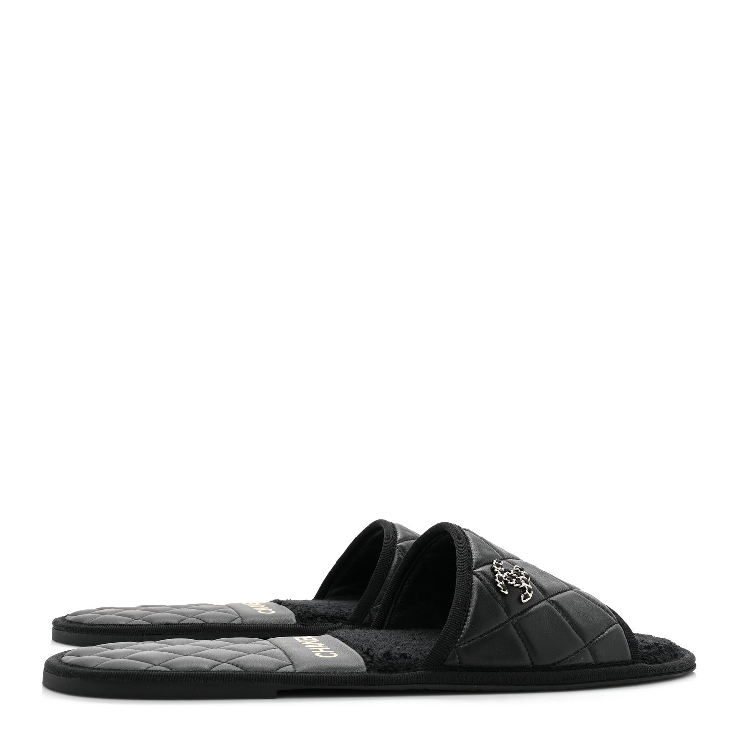 Chanel Lambskin CC Flat Mules XL Black 4 of 8