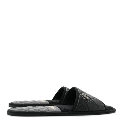 Chanel Lambskin CC Flat Mules XL Black 4 of 8