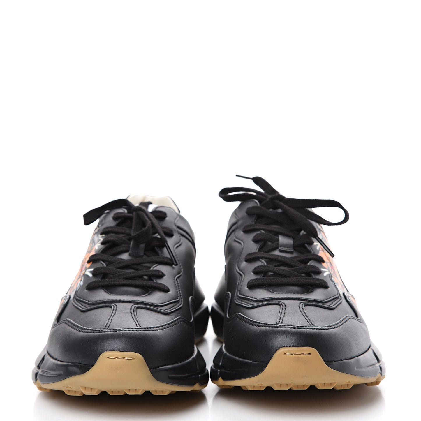 Calfskin Tiger Print Mens Rhyton Sneakers 11 Black