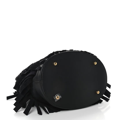 Burberry Prorsum Suede Fringe Bucket Bag Black 4 of 9