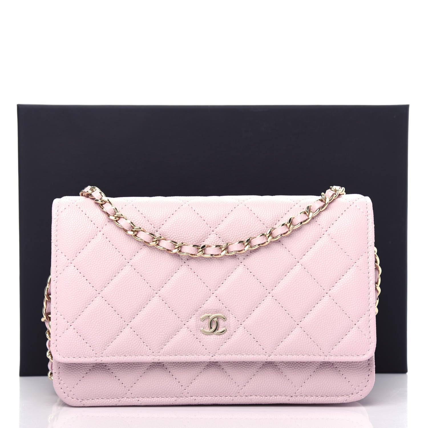 Chanel Caviar Quilted Wallet On Chain WOC Light Pink 12 of 12