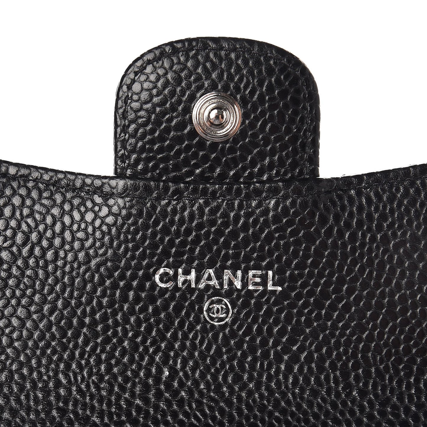 Caviar Quilted Flap Card Holder Black