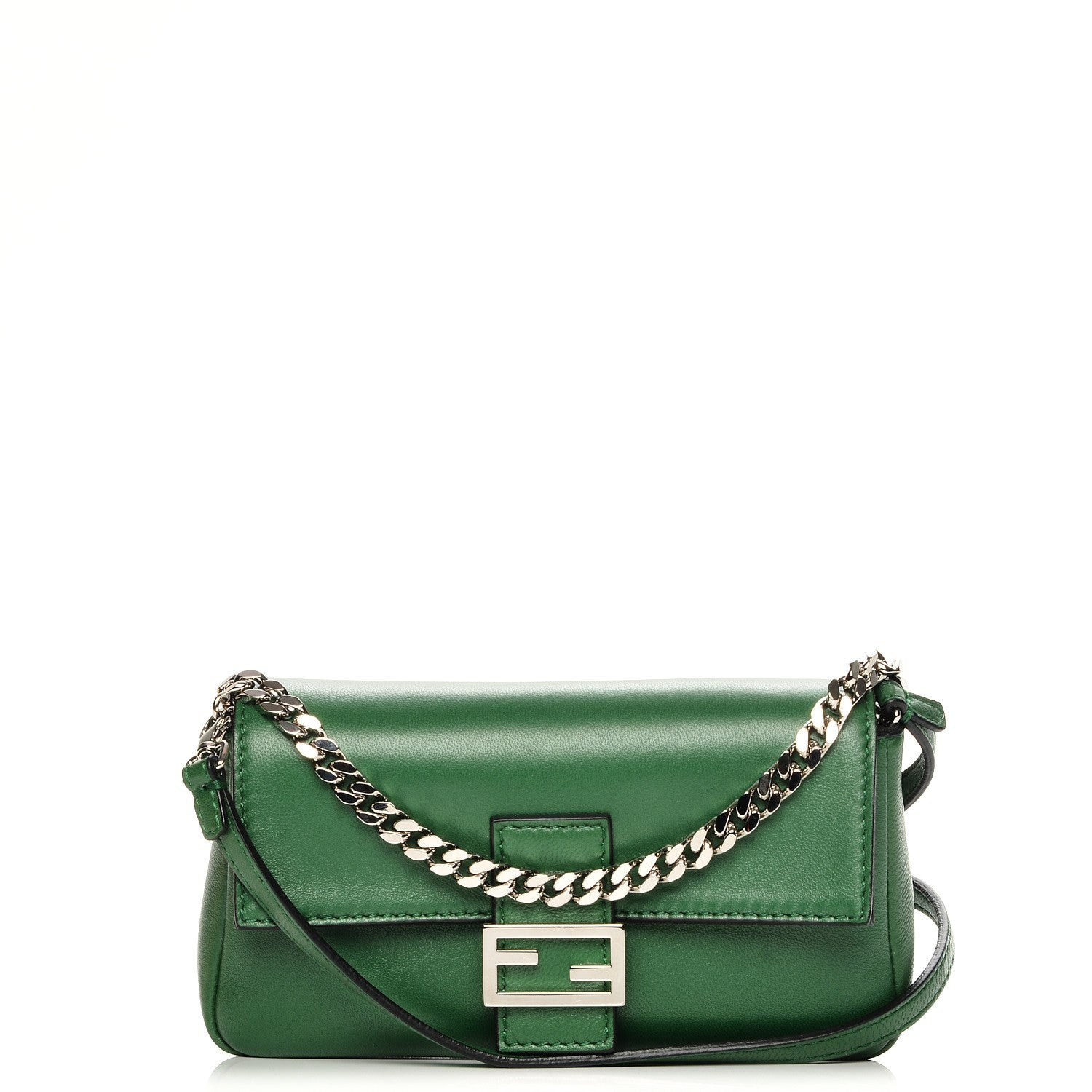 Fendi Nappa Micro Baguette Verde 1 of 8