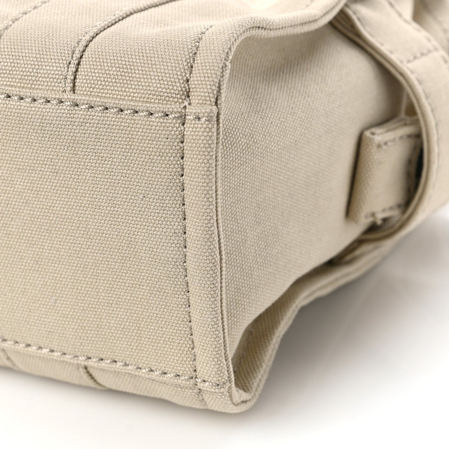 Cotton Canvas Mini The Traveler Tote Bag Beige