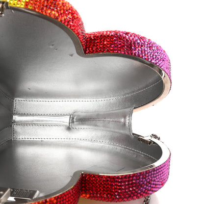 Judith Leiber Crystal Rainbow Heart Minaudiere Clutch Silver Multicolor 5 of 10